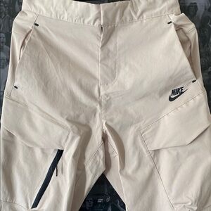 Nike Men's Cream athletic cargo pants